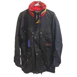Vtg Classic NORDICA Sportsystem Men's Long Ski Snowboard Jacket M Black Red